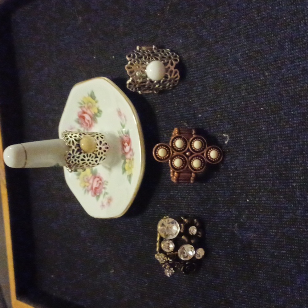 Paparazzi 4 Stretch Chunky Diamond Stones Fancy Rings One Sz New